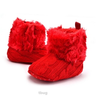 Baby Infant Crochet Knit Fleece Boots Toddler Girls Wool Snow Crib Shoes Booties (8)