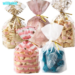 [Willbehot] Creative Cookie Candy Bags 50Pcs Wedding Birthday Favors Party Plume Plastic Bag [Hotr]