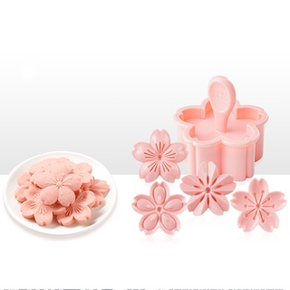 5pcs/set Sakura Cookie Mold Stamp Biscuit Mold Cutter Pink Cherry Blossom Mold Flower