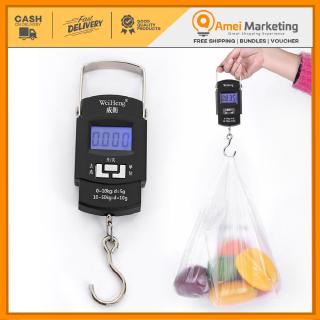 Digital Scale 50KG LCD Display Travel Fish Luggage Postal Hanging Hook Electronic Weighing Scale