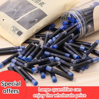 50 PCS Universal Fountain Pen Inner diameter 3.4mm Ink Cartridge Refills Red/Black/Crystal Blue/Dark Blue Pen Refill Ink Cartridge