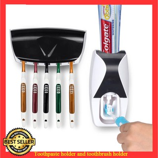 Tooth Paste Dispenser Automatic With Toothbrush Holder Toothpaste Dispenser