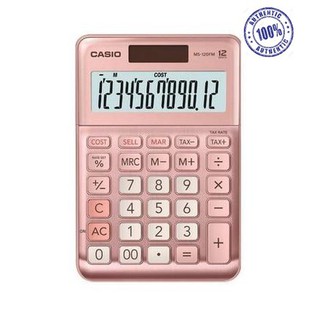 Casio Calculator Mini Desktop Type Calculator MS-120FM Pink With Free 2 pcs Ball Pen