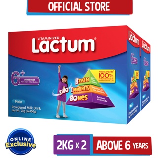 [Online Exclusive] Lactum Powdered Milk Drink for 6+ years old 4kg [2kg x 2s] (1)