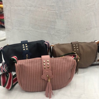 THICK STRAP SLING BAG NEW ARRIVAL SALE!! FLOWER ON THE MIDDLE, SNAP CLOSURE