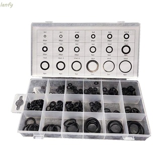 LANFY Black O Ring Seals Assortment Kit Sealing Ring Box O-Ring Washer Car Accessories with Plactic Box Silicone 225Pcs Different Size Watertightness Rubber Gasket/Multicolor