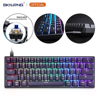 GK61 SK61 61 Key Mechanical Keyboard USB Wired LED Backlit Axis Gaming Mechanical Keyboard Gateron O