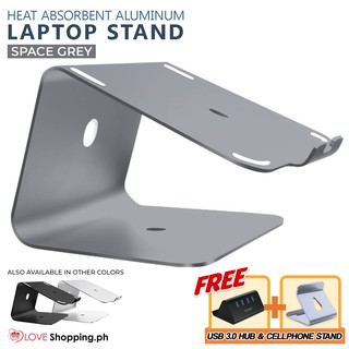 Aluminum Laptop Stand, Heat Absorbent Laptop Dock Holder (SILVER, SPACE GREY, BLACK)