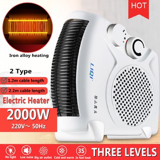 2000W Portable Electric Fan Heater Personal Space Electric Air Heater Fan Warmer Winter Home Office
