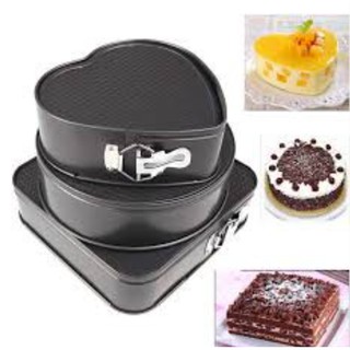 3pcs/set Cake Baking Pans Carbon Steel Cake Molds Non-Stick Pan Removable Bottom Bakeware Round hear