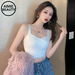 AIMEIBEAUTY White camisole wrap chest bottoming tube top