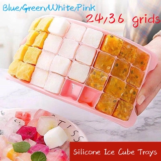 High Quality 24/36 Grids Silicone Ice Cube Trays With Lid Cover Easy-Release and Flexible Ice Trays DIY Homemade Ice Artifact Lattice