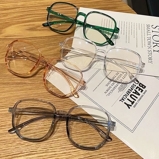 Korean Anti Blue Light Eyeglasses For Men Fashion Trendy Retro Unisex Glasses Simple Shades Flat Light Male Eyewear Transparent Square Frame Men's Accessories