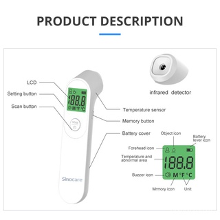 Sannuo Sinocare Infrared Forehead Thermometer Body/Object Non-contact Digital Thermal Scanner Fever