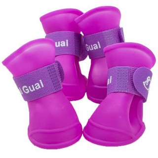 ⌘﹍Pet rain boots non-slip waterproof dog shoes Teddy VIP rain boots silicone soft than bear small do