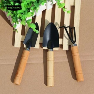 Mini Plant Gardening Tools Set with Wooden Handle Rake Shovel (4)