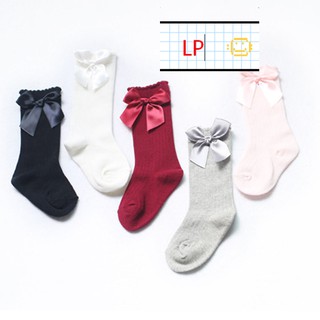 Baby Casual Toddler Girl Long Socks Bow Cotton Knee High for 0-4 Years