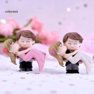 CLMX_Couple Bride Groom Model Miniature Landscape Wedding Figurine Decor Ornament