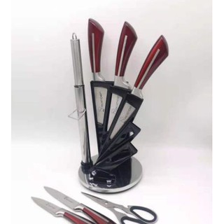 8pcs stainless steel kitchen knife set with acrylic stand high quality With Scissor Goris