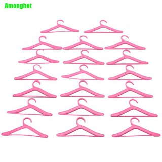 Amonghot☆ 20 Pcs Pink Hangers For Barbies Dolls’ Clothes Accessories Plastic Hangers