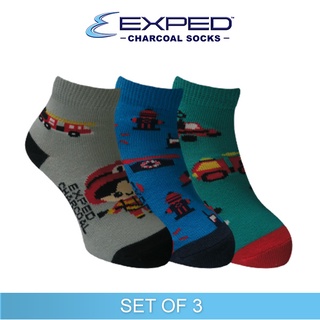 Exped kids casual cotton chacoal anklet socks- 3a0932 set of 3