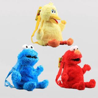 Sesame Street Plush Backpack Elmo Cookie Monster Big Bird Doll Toy School Bags