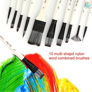 ♟*OFF10pcs Paint Brushes Set Kit Multiple Mediums Brushes with Nylon Hair Carry Bag for Artist Acrylic Aquarelle Waterco