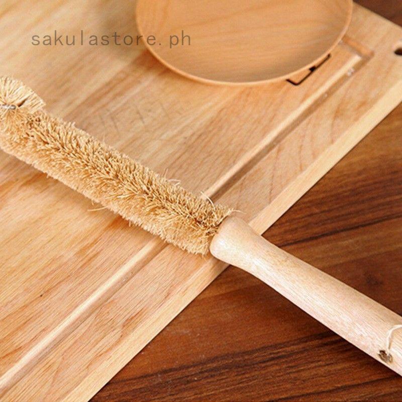 Wood Handle Scrubbing Brush Bottle Cleaner Coconut Fibre Home Washing Tools (1)