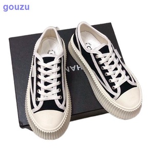 Small fragrant biscuit thick-soled canvas shoes female 2021 summer new soft leather increased board shoes casual platform white shoes