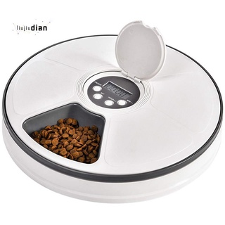 Automatic Pet Feeder Food Dispenser for Dogs, Cats & Small Animals - Features Distribution Al, Programmed Timed Self 6 Meal Trays Dry Wet, Digital Clock,Portion Control