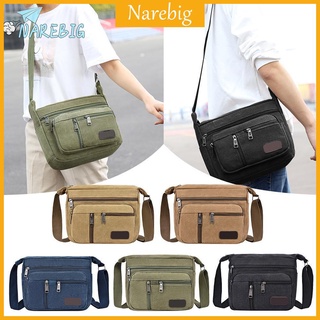 ♡NAREBIG♡Large Packs Canvas Men Solid Color Shoulder Bags