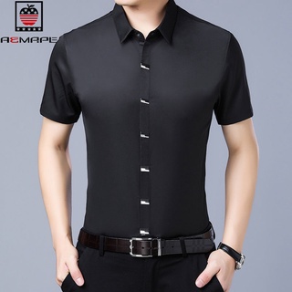 Summer And Autumn Mens New Printed Fashion Casual Short Sleeve Shirts American apple men's Short Sleeve Shirt summer 2020 new middle-aged dad printed shirt summer business casual (7)