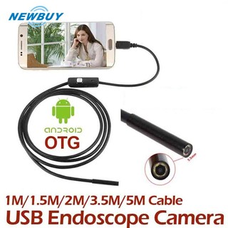 NBY 5M 7MM Android Endoscope Inspection USB Borescope LED Tube Snake Camera Scope