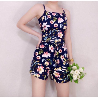 Bangkok Inspired Fashion Outfit Everyday Comfortable Wear Sleeveless Floral Jumpshort Womenue Appare (5)