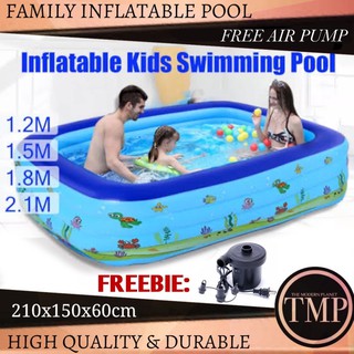 Inflatable Pool with FREE AIR PUMP for Kids and Adults Family Swimming Pool Hello Kiddie (1)