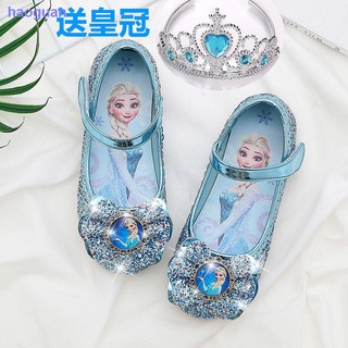 Girls leather shoes, children s baby Aisha single shoes, Frozen soft sole, foreign style Aisha crystal shoes, children s princess shoes