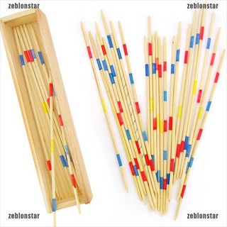 Zstar Wooden Pick Up Sticks Wood Retro Traditional Game Pickup Stick Toy Wooden Box