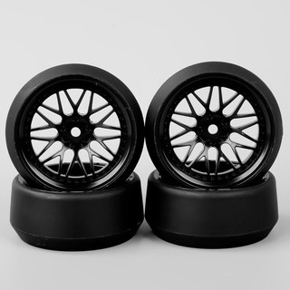 Drift 5 Degree Hard Plastic Tyre Tires & Wheel For HPI RC Car BBNK 1:10