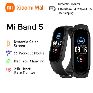 ✎❄Global Version Xiaomi Mi Band 5 Smart Bracelet AMOLED Screen Miband 5 Smartband Fitness Tracker Bl