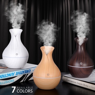 USB Electric Air Humidifier Mini Wood Grain Aroma Diffuser Essential Oil Aromatherapy Cool Mist