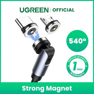 UGREEN 540 Degree Rotating Fast Charging USB Magnetic Charging Cable Micro USB Type C Phone Charger Cable Micro USB Type C
