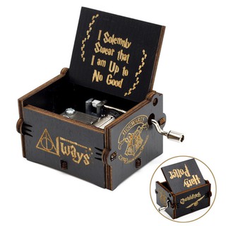 Harry Potter Engraved Wooden Hand-cranked Music Boxes Collectible Toys Box Gifts