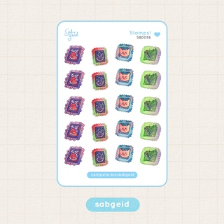 Stamps Sticker Sheet for planners, penpals, polco deco, journals & gadgets by Sabgeid