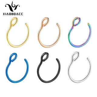 XiaoboACC 1 PC Fake Nose Ring Stainless Steel Piercing 8mm
