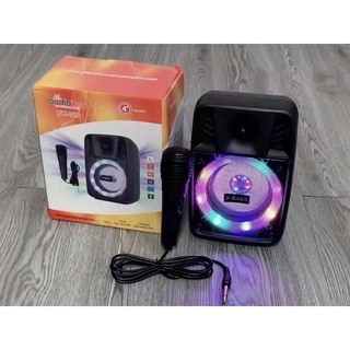 4inch Portable Wireless Bluetooth Speakers with Light discolor Party Speakers with free mic (1)