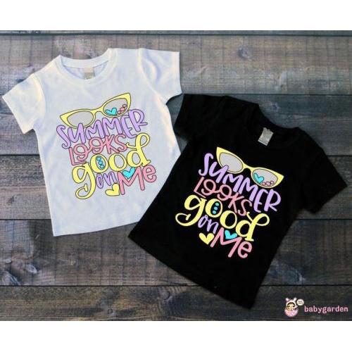 BPY-Summer Newborn Baby Boy Girl T-shirt Cotton Crew Neck