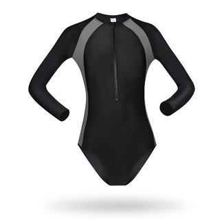KBK Swimwear Plain rashguard long sleeves one piece zip-up sexy swimsuit 9903