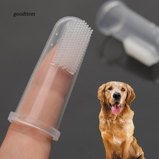 GDTM-2Pcs Pet Finger Toothbrush Silicone Teeth Care Dog Cat Cleaning Brush Kit Tool
