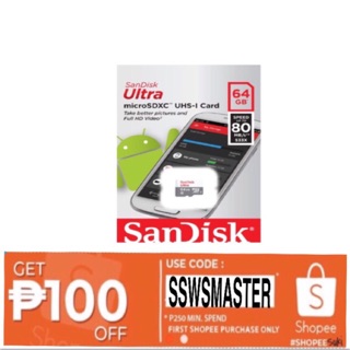 Sandisk Ultra SDSQUNS-064G 80MB/s Micro SD SDXC 64GB