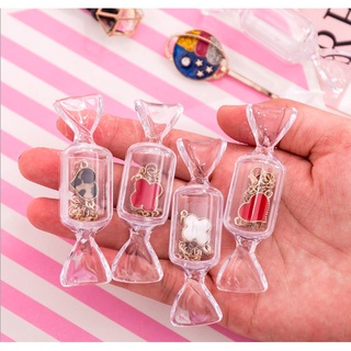 evd# Transparent candy-shaped jewelry box, girl heart earrings earrings storage box, jewelry box